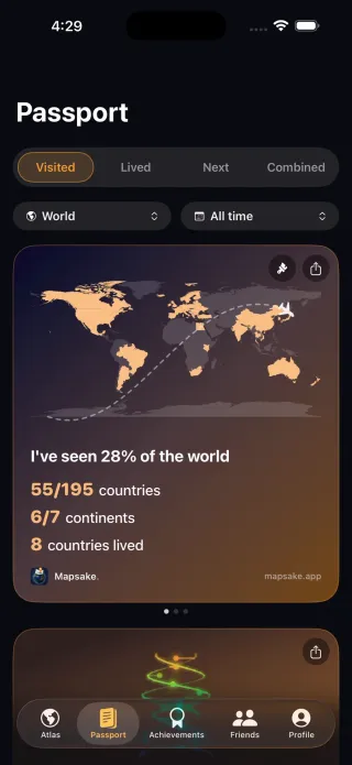 Pasaporte de viajes de Mapsake
